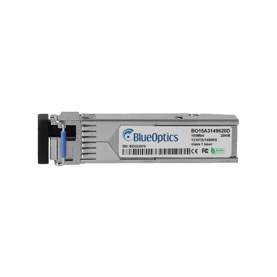 BlueOptics BO15A3149620D compatible, 100BASE-BX- SFP Bidi Transceptor TX:1310nm/RX:1490nm 20 Kilometros DDM