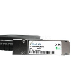 Compatible Juniper EX-QSFP-40GE-DAC-50CM BlueLAN QSFP Cable de conexión directa, 40GBASE-CR4, Ethernet/Infiniband QDR, 30AWG, 0.5 Metros