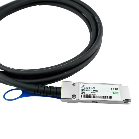 Arista Networks CAB-Q-Q-100G-1M compatible, 1 Meter QSFP28 100G DAC Direct Attach Cable