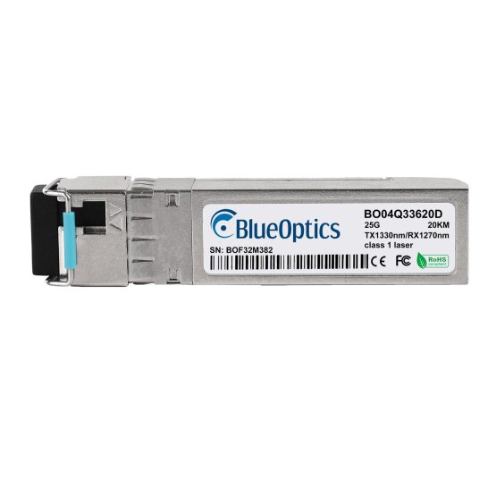 BlueOptics BO04Q33620D kompatibel, 25GBASE-BX-D SFP28 Bidi Transceiver TX:1330nm/RX:1270nm 20 Kilometer DDM