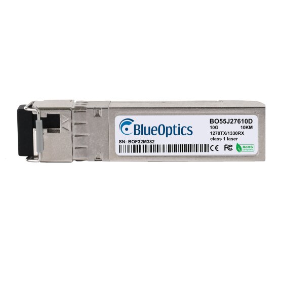 Compatible Mikrotik SFP-10G-BX-U BlueOptics BO55J27610D SFP+ Bidi Transceptor, LC-Simplex, 10GBASE-BX-U, Single-mode Fiber, TX1270nm/RX1330nm, 10KM