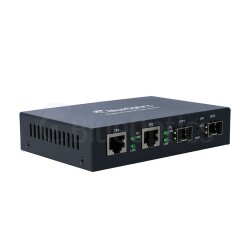 BlueOptics Convertidor de medios Gigabit Ethernet 2x SFP, 2x 10/100/1000M RJ45