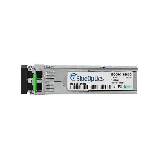 Compatible MikroTik S-55DLC80D BlueOptics BO05C15680D SFP Transceptor, LC-Duplex, 1000BASE-ZX, Singlemode Fiber, 1550nm, 70KM