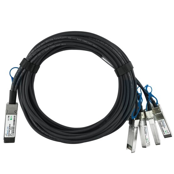 Kompatibles NVIDIA MCP7H70-V001R30 BlueLAN passives Ethernet, 200GBASE-CR4 QSFP56 auf 4x50GBASE-CR SFP56 Direct Attach Breakout Kabel, 1 Meter, AWG30