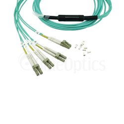 Dell EMC CBL-MPO12-4LC-OM3-1M compatible MPO-4xLC Monomode OM3 Cable de parcheo de fibra óptica 1 Metro