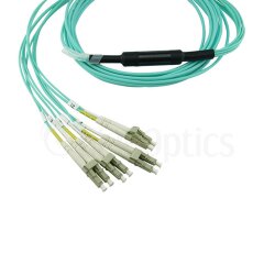 Fortinet FG-TRAN-QSFP-4XSFP-3 compatible BlueOptics Breakout Fiber Cable de parcheo de fibra óptica MPO-4xLC Monomode OM3 3 Metros