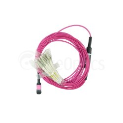 Alcatel-Nokia 3HE13896AA-3 compatible BlueOptics Breakout Fiber Cable de parcheo de fibra óptica MPO-4xLC Monomode OM4 3 Metros
