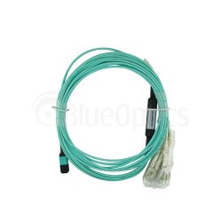 F5 Networks CBL-0160 compatible BlueOptics Breakout Fiber Patch Cable MTP-4xLC Multi-mode OM3 3 Meter