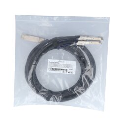 Compatible Juniper QDD-2X100G-3M BlueLAN pasivo 200GBASE-CR8 QSFP-DD a 2x100GBASE-CR4 QSFP28 Direct Attach Breakout Cable, 3 Metro, AWG26