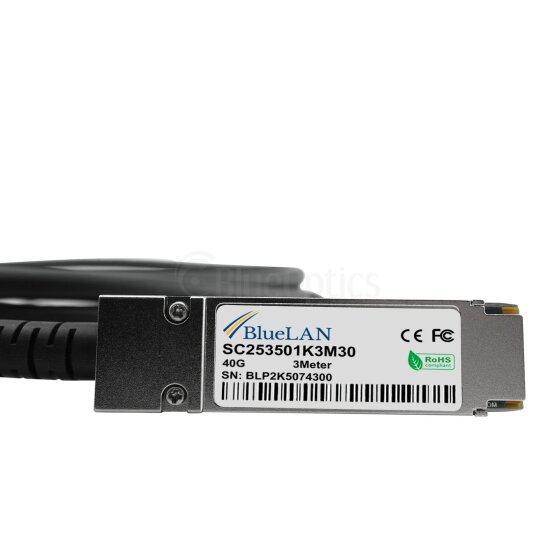 BlueLAN Cable de conexión directa 40GBASE-CR4 QSFP 0.5 Metros