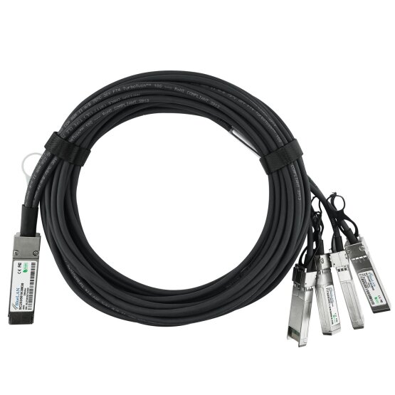 BlueLAN Cable de conexión directa 40GBASE-CR4 QSFP/4xSFP+ 2 Metros