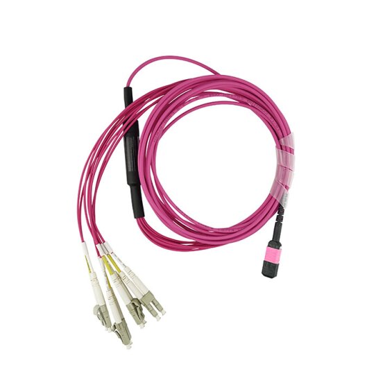 Dell EMC CBL-MPO12-4LC-OM4-20M compatible MPO-4xLC Monomode OM4 Cable de parcheo de fibra óptica 20 Metros