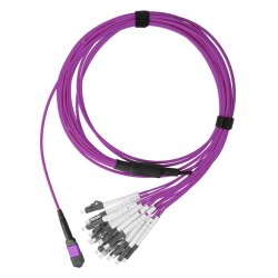 BlueOptics Fibra MPO/8xLC Duplex Cable de parcheo OM4