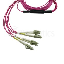 BlueOptics LWL MPO/4xLC Breakout Kabel OM4 3 Meter