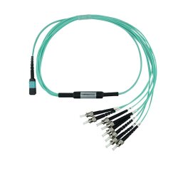 BlueOptics LWL MPO/4xST Breakout Kabel OM3 5 Meter